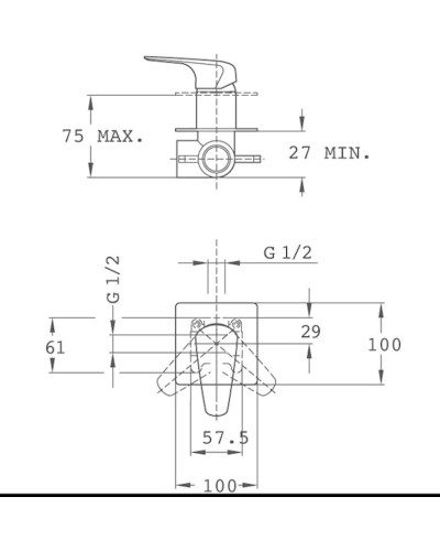 Qarışdırıcı kran Teka Itaca 67241020N2 MM, Ducha Emport Graphite Banyo hamam üçün, qara