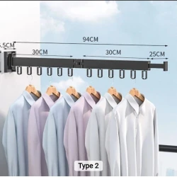 Складной держатель для вешалок AE-046S, 94 см, черный