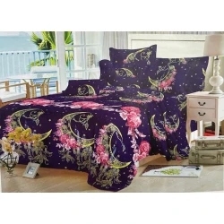 Комплект постельного белья Sahara SHA-0000481, пододеяльник 160x240 см, простыня 160x220 см, 1 шт наволочки 50x70 см, односпальный, сатин, разноцветный