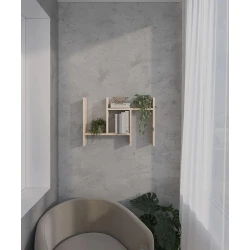 Полка настенная Art Mebel 47, ламинат, 45х67х13 см, бежевая