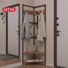 Rəfli asılqan Letta 3563_Letta25VeshLoftVot, LDSP/metal, qəhvəyi/qara, 49x49x180 sm