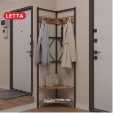 Rəfli asılqan Letta 3563_Letta25VeshLoftVot, LDSP/metal, qəhvəyi/qara, 49x49x180 sm