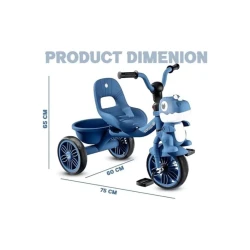 Üçtəkərli velosiped Dino 0001, 3-6 yaş, mavi