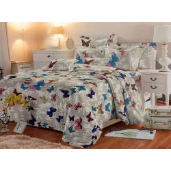 Комплект постельного белья Luxe Cotton Lu-xe-000549, двуспальный, сатин, пододеяльник 230x240 см, простыня 200x220 см, наволочки 2 шт х 50x70 см, разноцветный