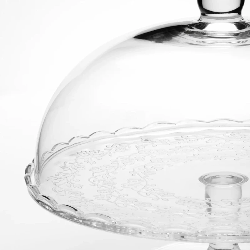 Сервировочная подставка Ikea Arv Bröllop, стекло, 29 см, с крышкой, прозрачный