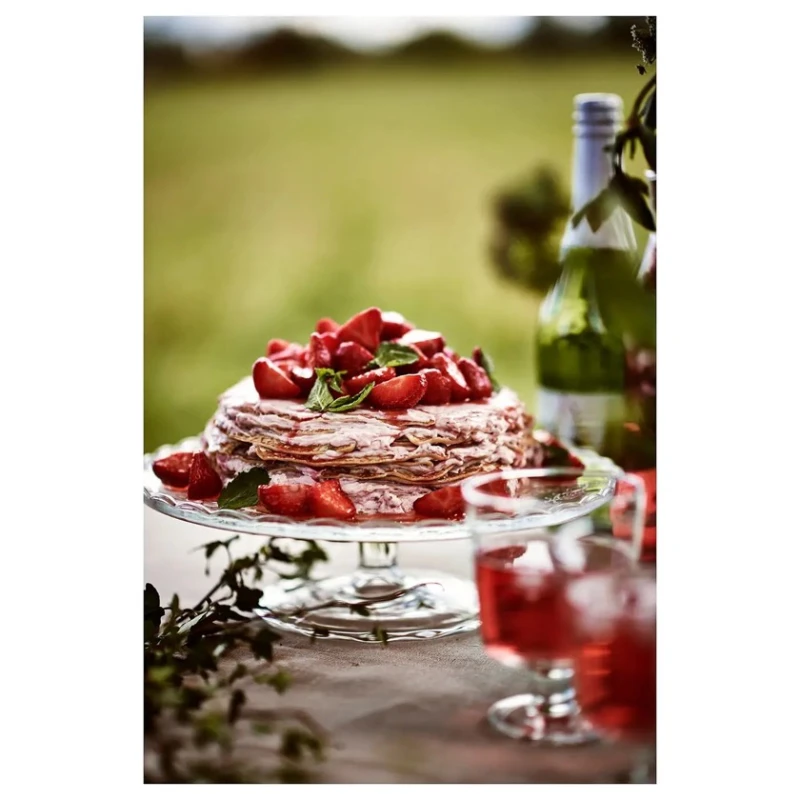 Сервировочная подставка Ikea Arv Bröllop, стекло, 29 см, с крышкой, прозрачный