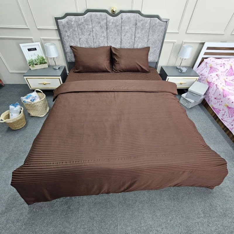 Комплект постельного белья Hanzade SE034, сатин, двуспальный, пододеяльник 160x220 см, простыня 240x260 см, наволочки 50x70 см 2 шт