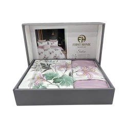 Комплект постельного белья First Home SHA-00002727, пододеяльник 200x220 см, простыня 250x250 см, 2 шт наволочки 50х70 см, евро, хлопок, разноцветный