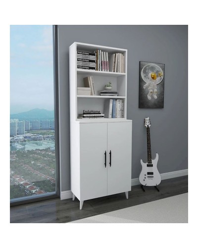 Stellaj Ev Plus 12115535, LDSP, ağ, 65x3x183 sm