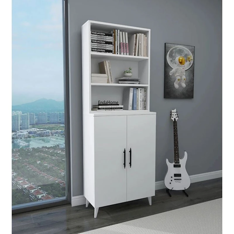 Стеллаж Ev Plus 12115535, ЛДСП, белый, 65x3x183 см