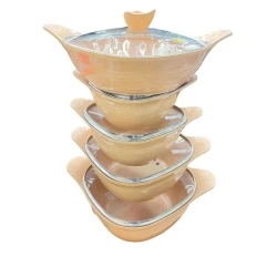 Набор кастрюль Jio ZTW-QZ35, 22/24/28/32 см, гранит/стекло, бежевый