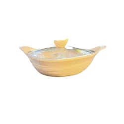 Набор кастрюль Jio ZTW-QZ35, 22/24/28/32 см, гранит/стекло, бежевый