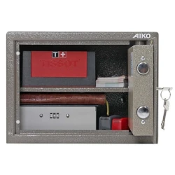 Офисный сейф Aiko TM-25, с ключом, коричневый, 250x340x280 мм