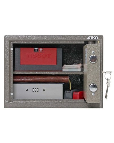 Ofis seyfi Aiko TM-25, açar ilə, qəhvəyi, 250x340x280 mm