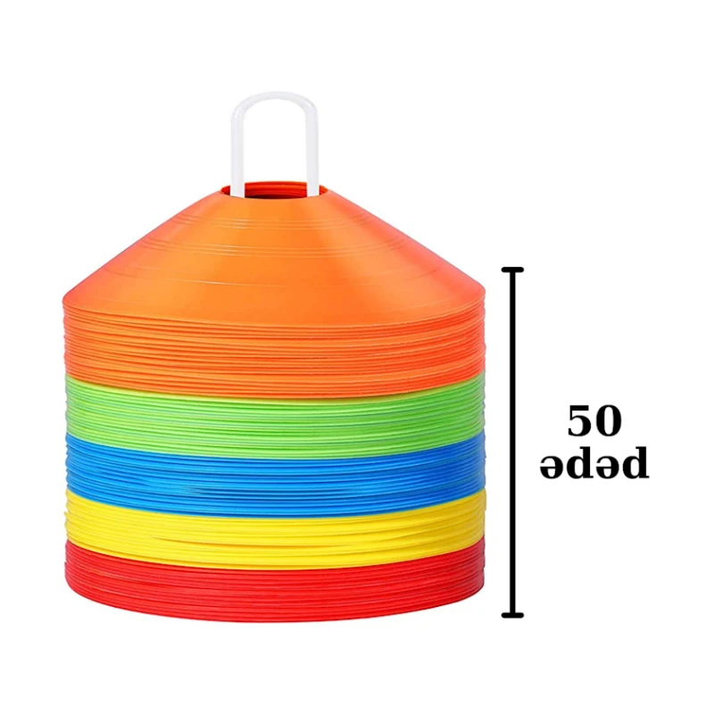 Тренировочные конусы Gymnic 1819 ПВХ, диаметр 20 см/высота 5 см, 50 шт