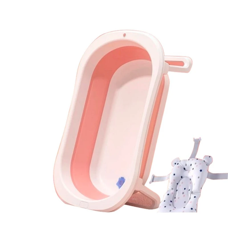 Складная детская ванночка ALCOCO с подушкой розовая Складная детская ванночка ALCOCO с подушкой розовая