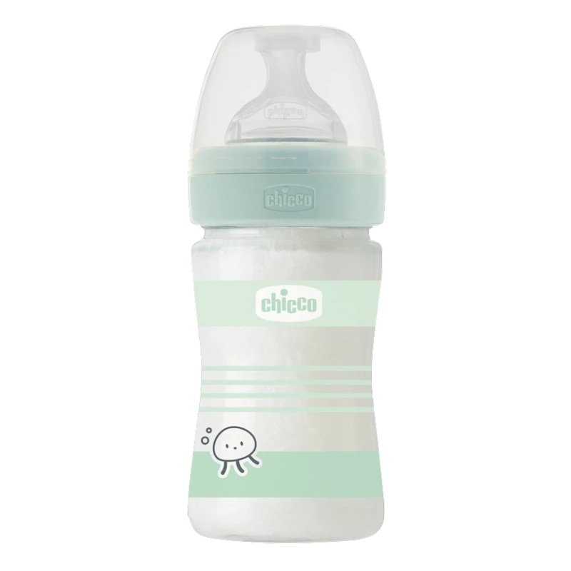 Qidalanma üçün qab Chicco Well-Being, şüşə, yaşıl, 150 ml