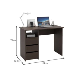 Компьютерный стол Marina 3563_M25Stol3PlokiOtkritiyVen, ЛДСП, 75x52x104 см, темно-коричневый Компьютерный стол Marina 3563_M25Stol3PlokiOtkritiyVen, ЛДСП, 75x52x104 см, темно-коричневый