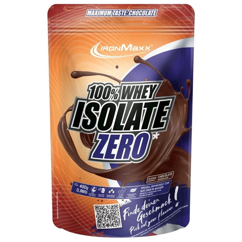 Протеин Ironmaxx 100% Whey Isolate Zero Chocolate, 400г Протеин Ironmaxx 100% Whey Isolate Zero Chocolate, 400г