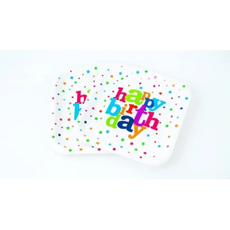 Набор тарелок PW00326 Happy Birthday, 10 шт, квадратные