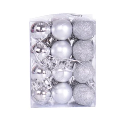 Набор елочных игрушек PR-1465, 24 шт, серебристый Набор елочных игрушек PR-1465, 24 шт, серебристый