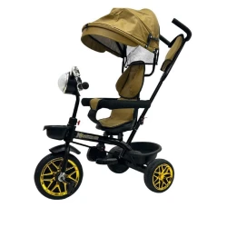 Детский трехколесный велосипед 888-170, золотистый/зеленый Детский трехколесный велосипед 888-170, золотистый/зеленый