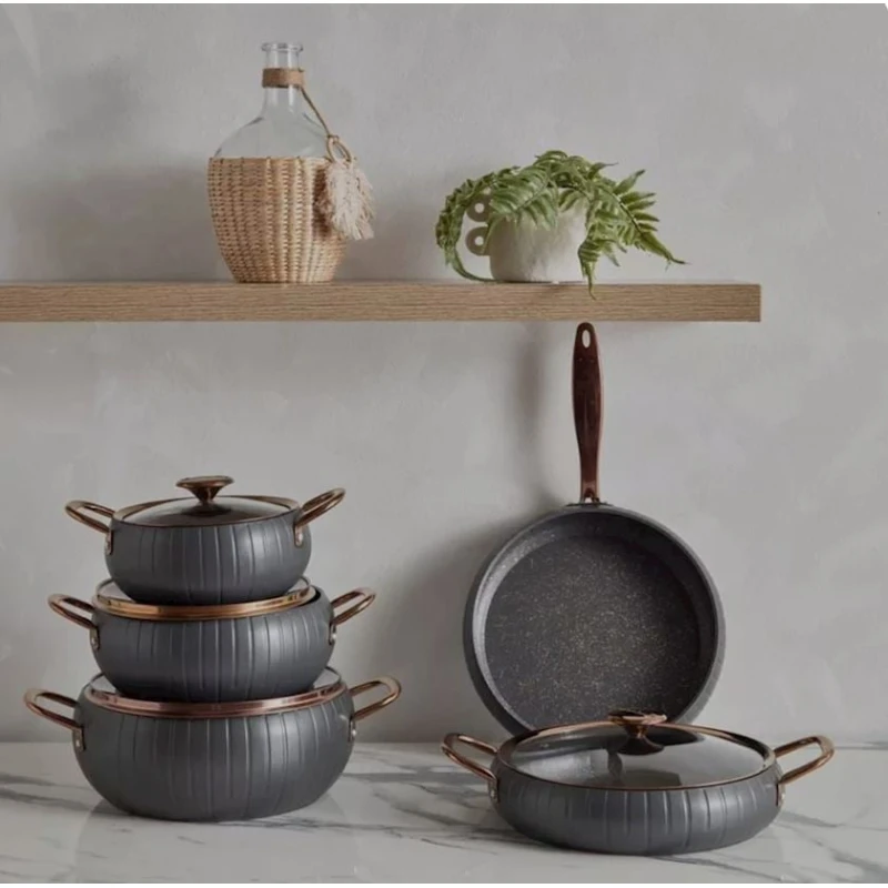 Qab-qacaq dəsti Oms SHA-00002489, qranit, boz, 9 parça Qab-qacaq dəsti Oms SHA-00002489, qranit, boz, 9 parça