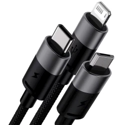 Кабель Baseus StarSpeed Series 3 in 1, Черный