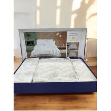 Örtük və yastıq üzü dəsti First Home Collection Orkide/Elisa, örtük 240x260 sm, yastıq üzü 50x70 sm 2 ədəd, ikinəfərlik, şönil, güpür işləməli, müxtəlif rənglər - TP-TK-189