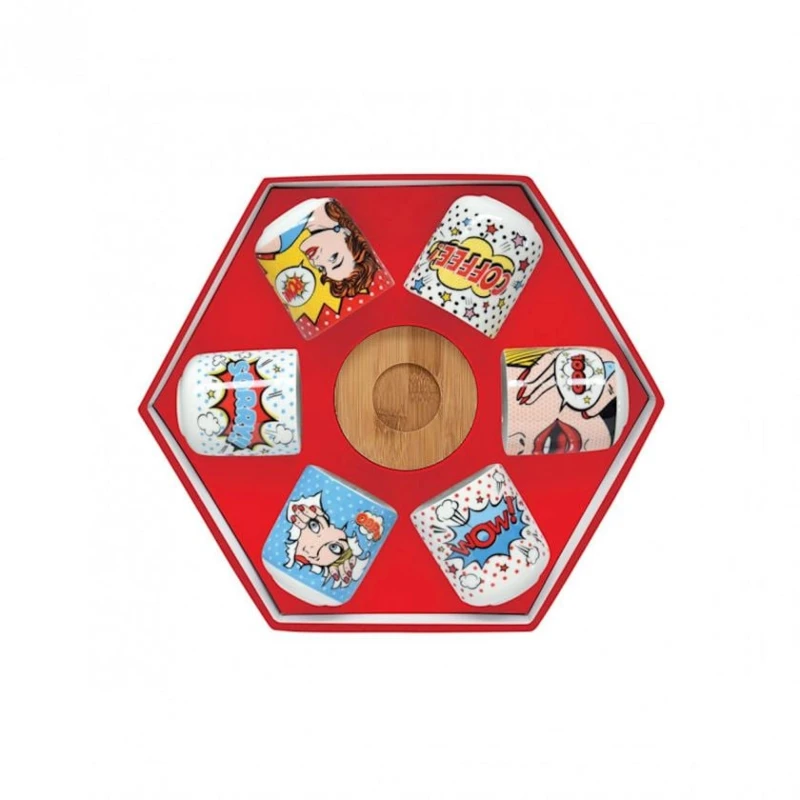 Набор кофейный Easy Life Pop Art, фарфор, на 6 персон, 110 мл Набор кофейный Easy Life Pop Art, фарфор, на 6 персон, 110 мл