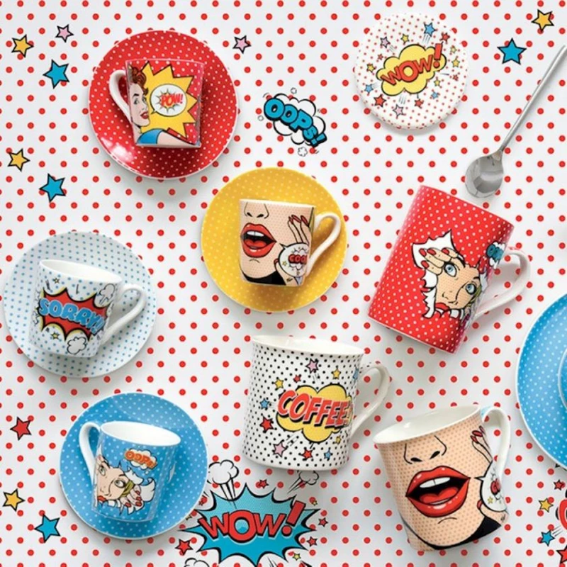 Набор кофейный Easy Life Pop Art, фарфор, на 6 персон, 110 мл Набор кофейный Easy Life Pop Art, фарфор, на 6 персон, 110 мл