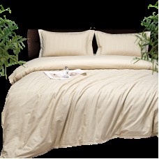 Yataq dəsti Narlı Exclusive Narlı 000765, yorğan üzü 200x220 sm, mələfə 240x260 sm, 2 əd yastıq üzü 50x70 sm, ikinəfərlik, lüks satin, açıq bej