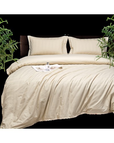 Yataq dəsti Narlı Exclusive Narlı 000765, yorğan üzü 200x220 sm, mələfə 240x260 sm, 2 əd yastıq üzü 50x70 sm, ikinəfərlik, lüks satin, açıq bej