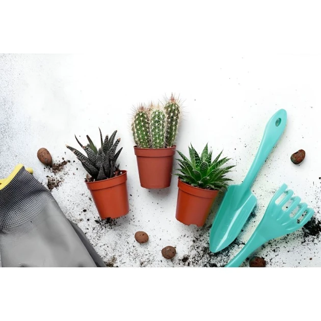 Набор садовых инструментов InGreen, 2 предмета, 21/19 см, бирюзовый Набор садовых инструментов InGreen, 2 предмета, 21/19 см, бирюзовый