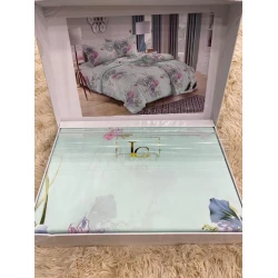 Комплект постельного белья MiraNova LQ-063, пододеяльник 200×230 см, простыня 245×250 см, наволочки 50×70 см, евро, сатин, разноцветный