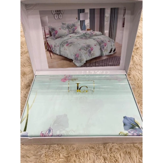 Комплект постельного белья MiraNova LQ-063, пододеяльник 200×230 см, простыня 245×250 см, наволочки 50×70 см, евро, сатин, разноцветный