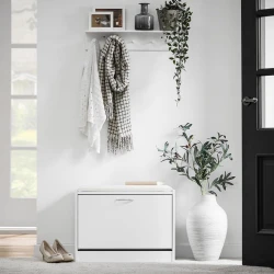 Тумба для обуви Art Mebel 8, ламинат, белая, 60х60х30 см