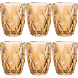 Набор стаканов, стекло, оранжевые, 250 мл, 6 шт