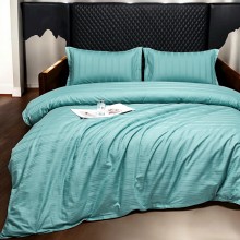 Yataq dəsti Luxe Cotton 000766, yorğan üzü 200x220 sm, mələfə 240x260 sm, yastıq üzü 50х70 sm, ikinəfərlik, lüks-satin, açıq mavi
