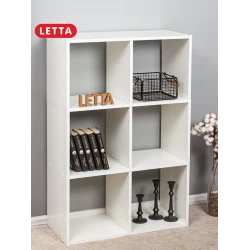 Стеллаж Letta Large White, 108х33х72 см, ЛДСП, белый Стеллаж Letta Large White, 108х33х72 см, ЛДСП, белый