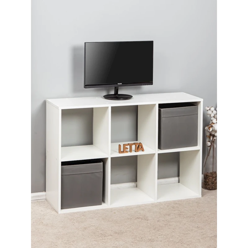 Стеллаж Letta Large White, 108х33х72 см, ЛДСП, белый