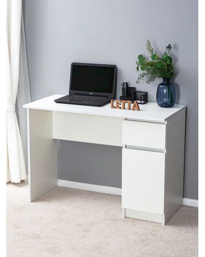 Kompüter masası Letta, LDSP, ağ, 75x50x106 sm