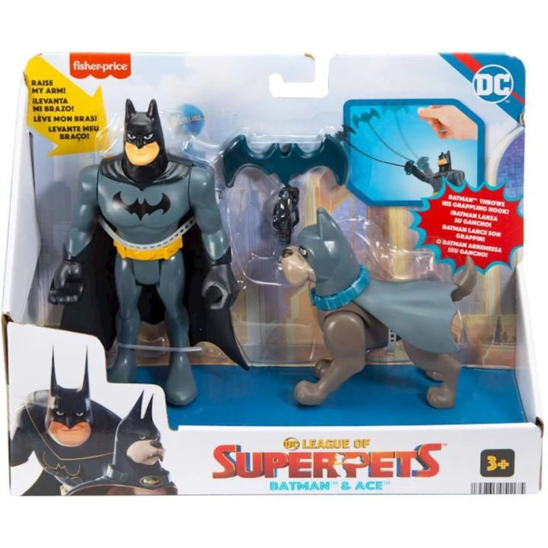 Набор фигурок Fisher-Price DC League of Super-Pets Batman & Ace Набор фигурок Fisher-Price DC League of Super-Pets Batman & Ace