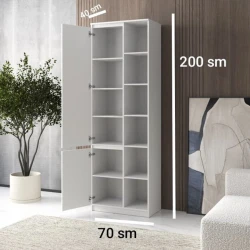 Шкаф ev_12116124, ламинат, белый, 70x40x200 см