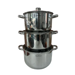 Набор кастрюль HausRoland ZGH_00547, нержавеющая сталь, серебристый, 22/24/26 см, 6 предметов