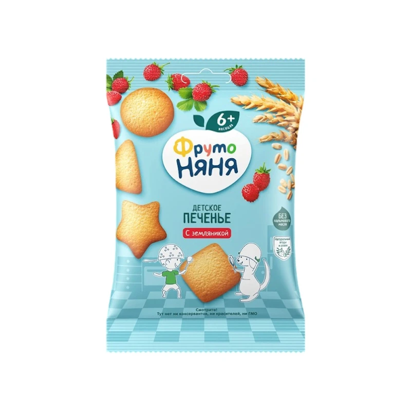 Uşaqlar üçün peçenye ФрутоНяня с Земляникой, 6 ay, 120 q