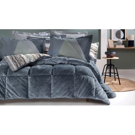 Комплект постельного белья Yataş Rach, одеяло 155x215 см, простыня 100x200 см, наволочка 50x70 см, односпальный, полиэстер/хлопок, Lacivert Комплект постельного белья Yataş Rach, одеяло 155x215 см, простыня 100x200 см, наволочка 50x70 см, односпальный, полиэстер/хлопок, Lacivert