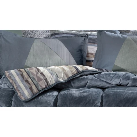 Комплект постельного белья Yataş Rach, одеяло 155x215 см, простыня 100x200 см, наволочка 50x70 см, односпальный, полиэстер/хлопок, Lacivert Комплект постельного белья Yataş Rach, одеяло 155x215 см, простыня 100x200 см, наволочка 50x70 см, односпальный, полиэстер/хлопок, Lacivert