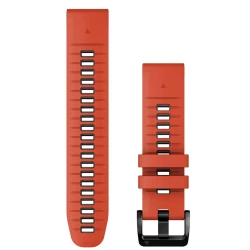 Qayış Garmin QuickFit 22 Flame Red/Graphite Silicone