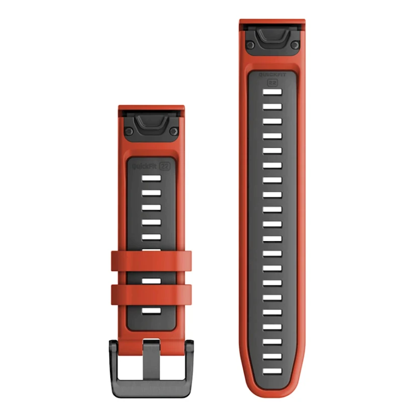 Qayış Garmin QuickFit 22 Flame Red/Graphite Silicone Qayış Garmin QuickFit 22 Flame Red/Graphite Silicone